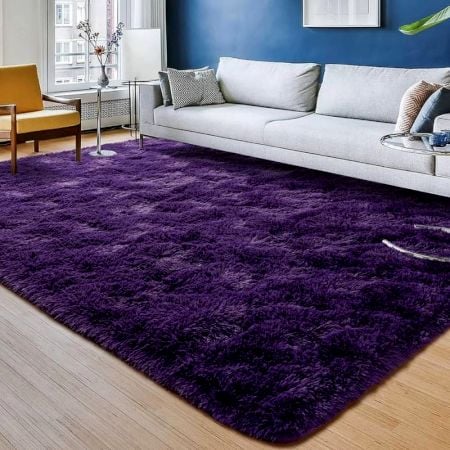Soft Purple Textured Hall Rug